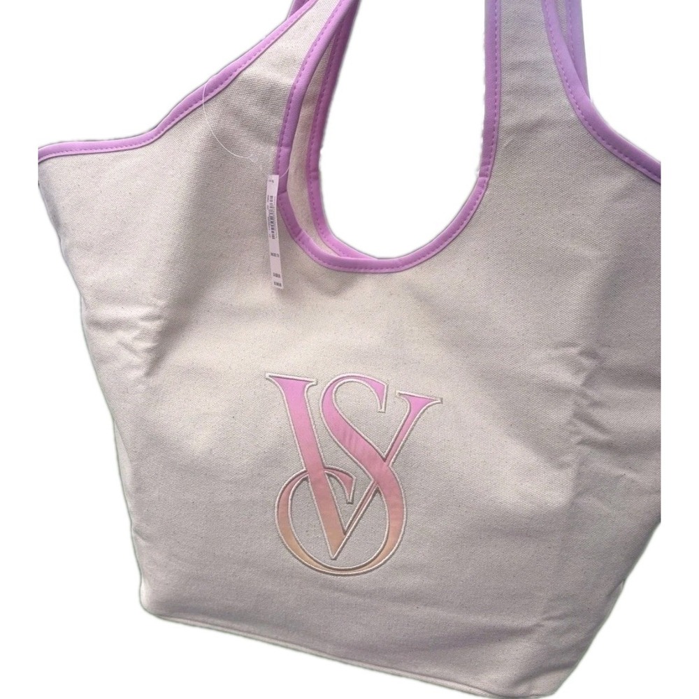 NWT Victoria's Secret Canvas Bag 2026 NEW RELEASE Pastel Logo Liner Snap Closure